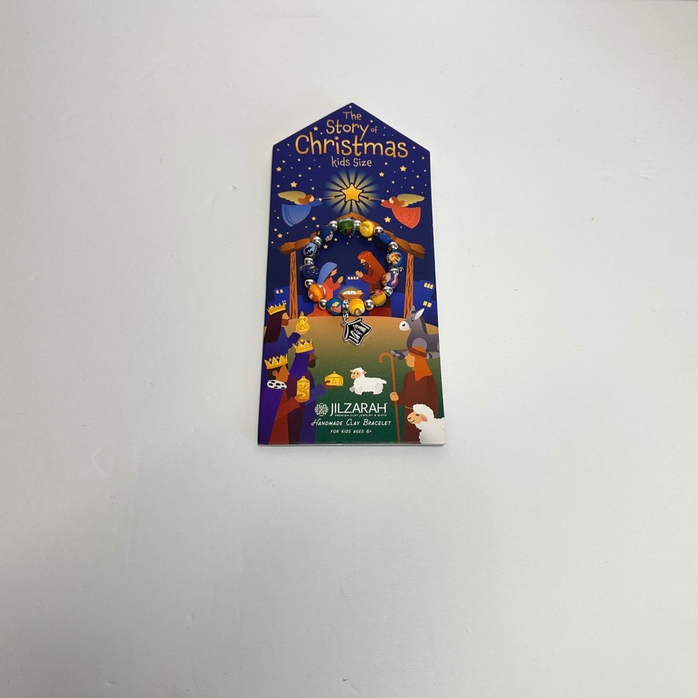 Jilzarah Story of Christmas Bracelet Kids One Size Multicolor NEW Nativity Clay